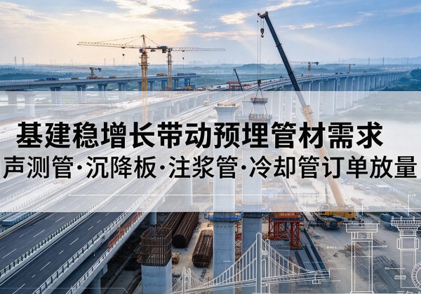 沂水基建稳增长带动预埋监测管材需求，声测管、沉降板、注浆管订单持续放量